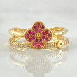 Anillo Trebol Lineal 3.6gr / T6 3/4 / Oro Amarillo 18K
