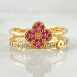 Anillo Trebol Lineal 3.6gr / T6 3/4 / Oro Amarillo 18K