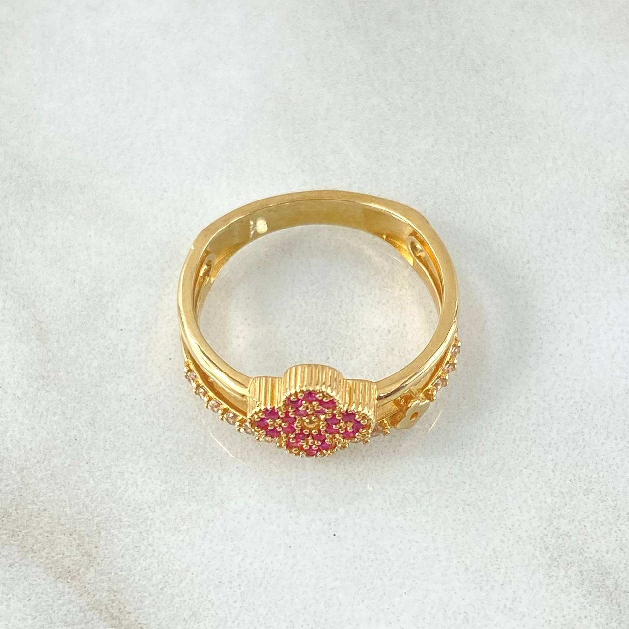 Anillo Trebol Lineal 3.6gr / T6 3/4 / Oro Amarillo 18K