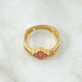 Anillo Trebol Lineal 3.6gr / T6 3/4 / Oro Amarillo 18K