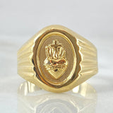 Anillo Sello Sangrado Corazon  2.45gr / T9 1/2 / Oro Amarillo 18K