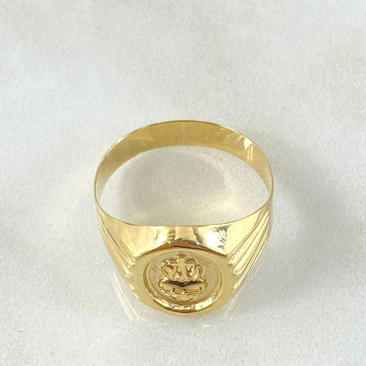 Anillo Sello Sangrado Corazon  2.45gr / T9 1/2 / Oro Amarillo 18K