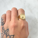 Anillo Sello Sangrado Corazon  2.45gr / T9 1/2 / Oro Amarillo 18K