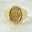 Anillo Sello Corona 2.6gr / T10 / Oro Amarillo 18K ©
