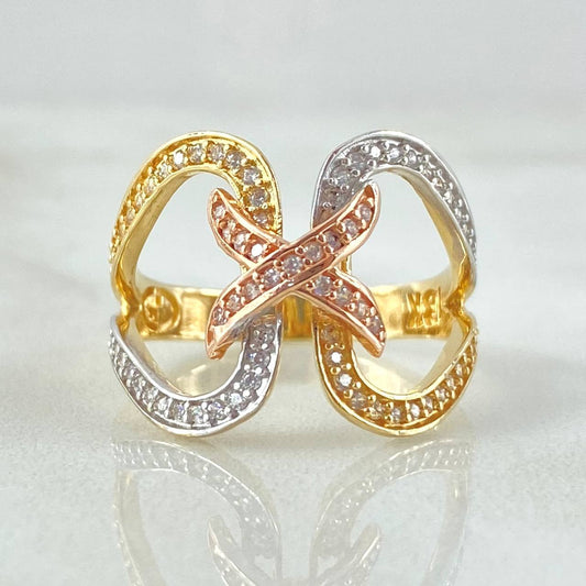 Anillo Nudo Cruzado 4.15gr / T7 / Tres Oros 18K