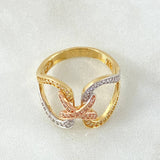 Anillo Nudo Cruzado 4.15gr / T7 / Tres Oros 18K