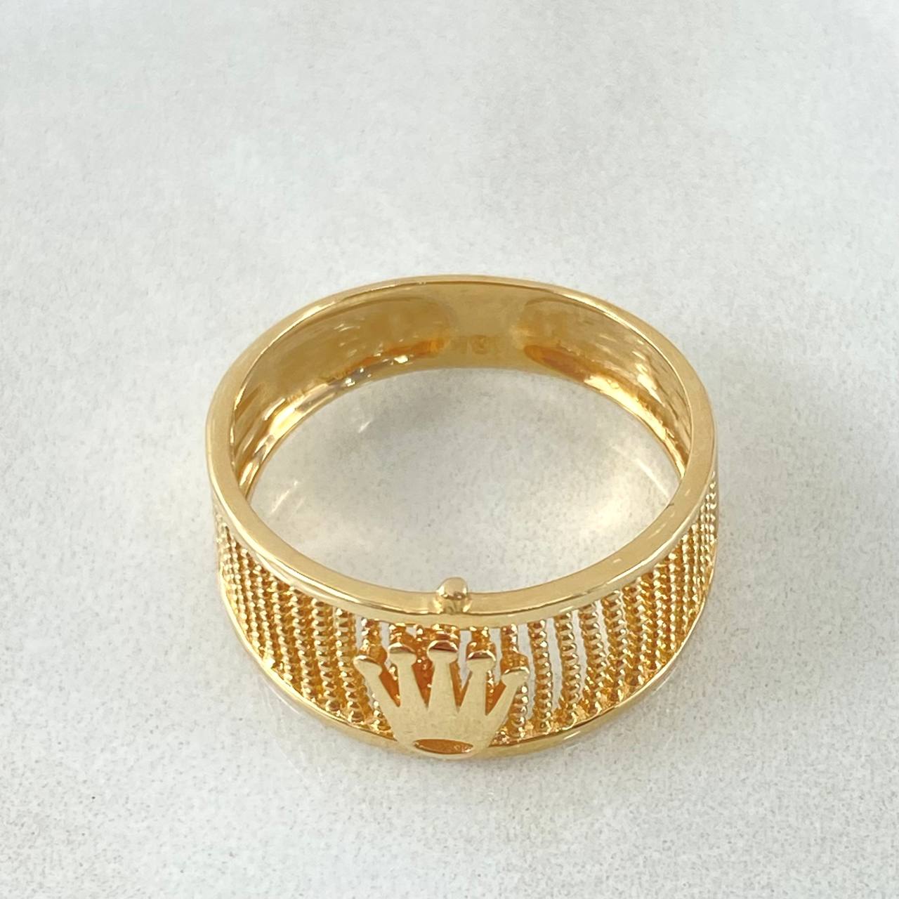 Anillo Punteado Corona 3.55gr / T8 / Oro Amarillo 18K