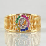 Anillo Punteado Virgen Maria 4.15gr / T8 1/2 / Dos Oros Amarillo Blanco 18K