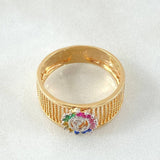 Anillo Punteado Virgen Maria 4.15gr / T8 1/2 / Dos Oros Amarillo Blanco 18K