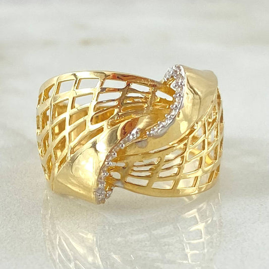 Anillo Ondas Enmalladas 3.9gr / T6 3/4 / Oro Amarillo 18K