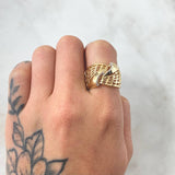 Anillo Ondas Enmalladas 3.9gr / T6 3/4 / Oro Amarillo 18K