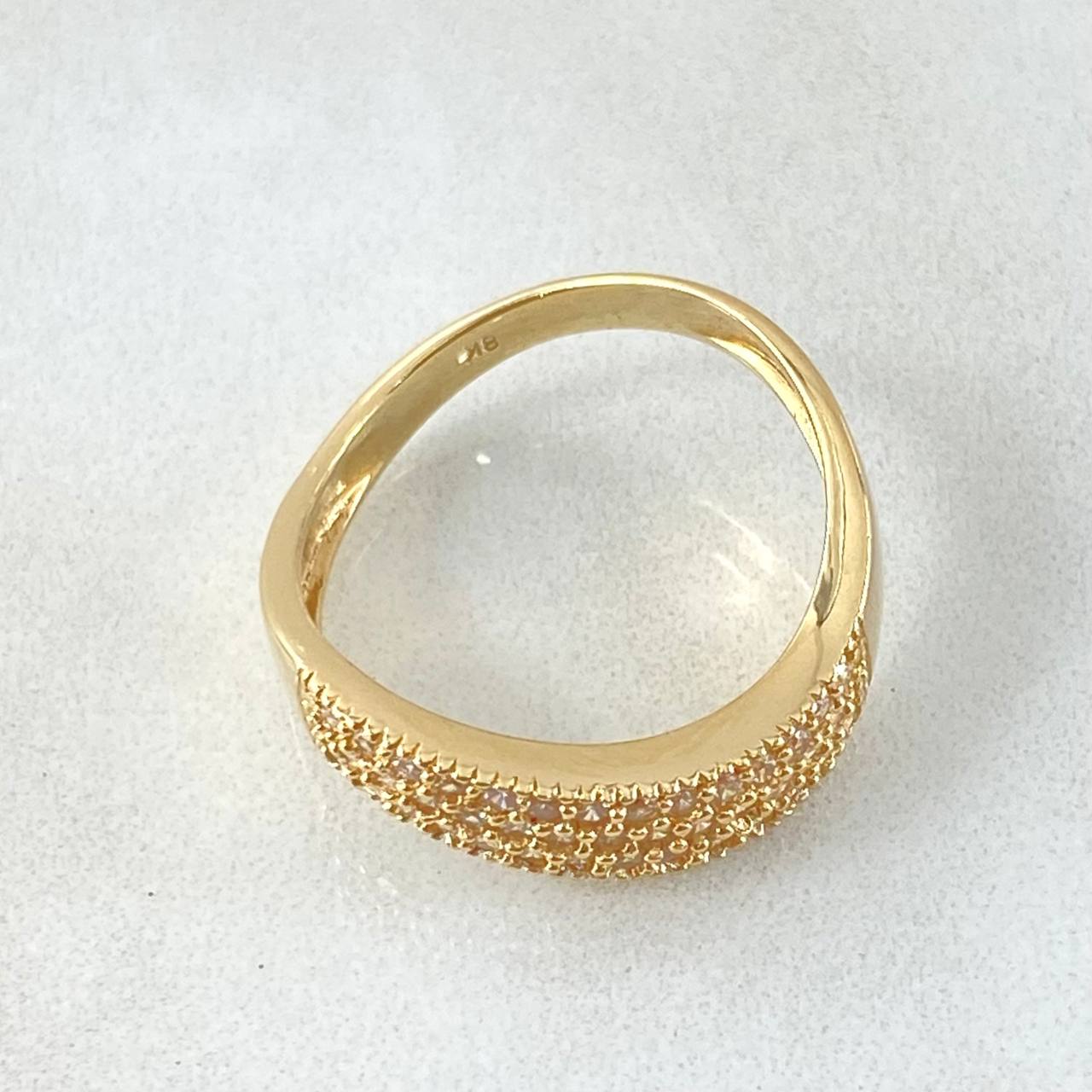 Anillo Ola Doble 3.4gr / T6 1/4 / Oro Amarillo 18K