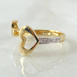 Anillo Doble Corazon 2.2gr / T6 1/4 / Oro Amarillo 18K