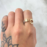 Anillo Doble Corazon 2.2gr / T6 1/4 / Oro Amarillo 18K