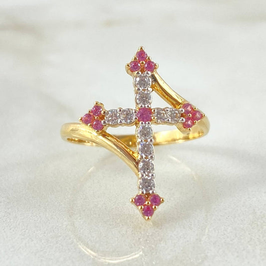 Anillo Cruz Paralela Tupida 2.8gr / T6 1/2 / Oro Amarillo 18K