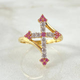 Anillo Cruz Paralela Tupida 2.8gr / T6 1/2 / Oro Amarillo 18K