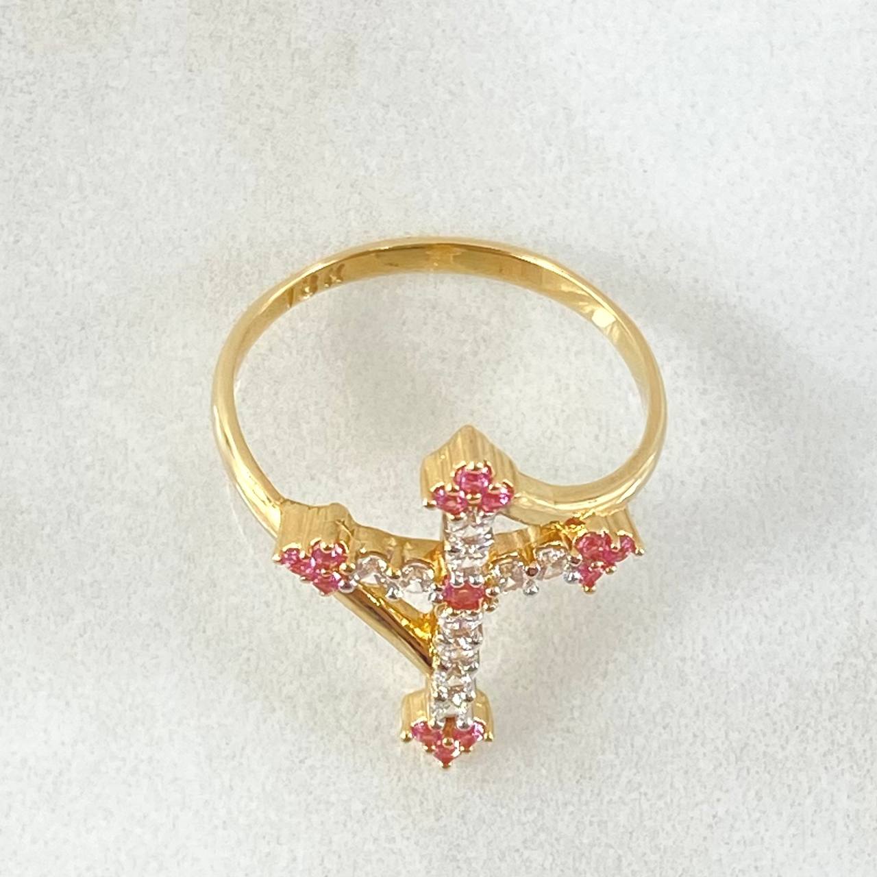 Anillo Cruz Paralela Tupida 2.8gr / T6 1/2 / Oro Amarillo 18K