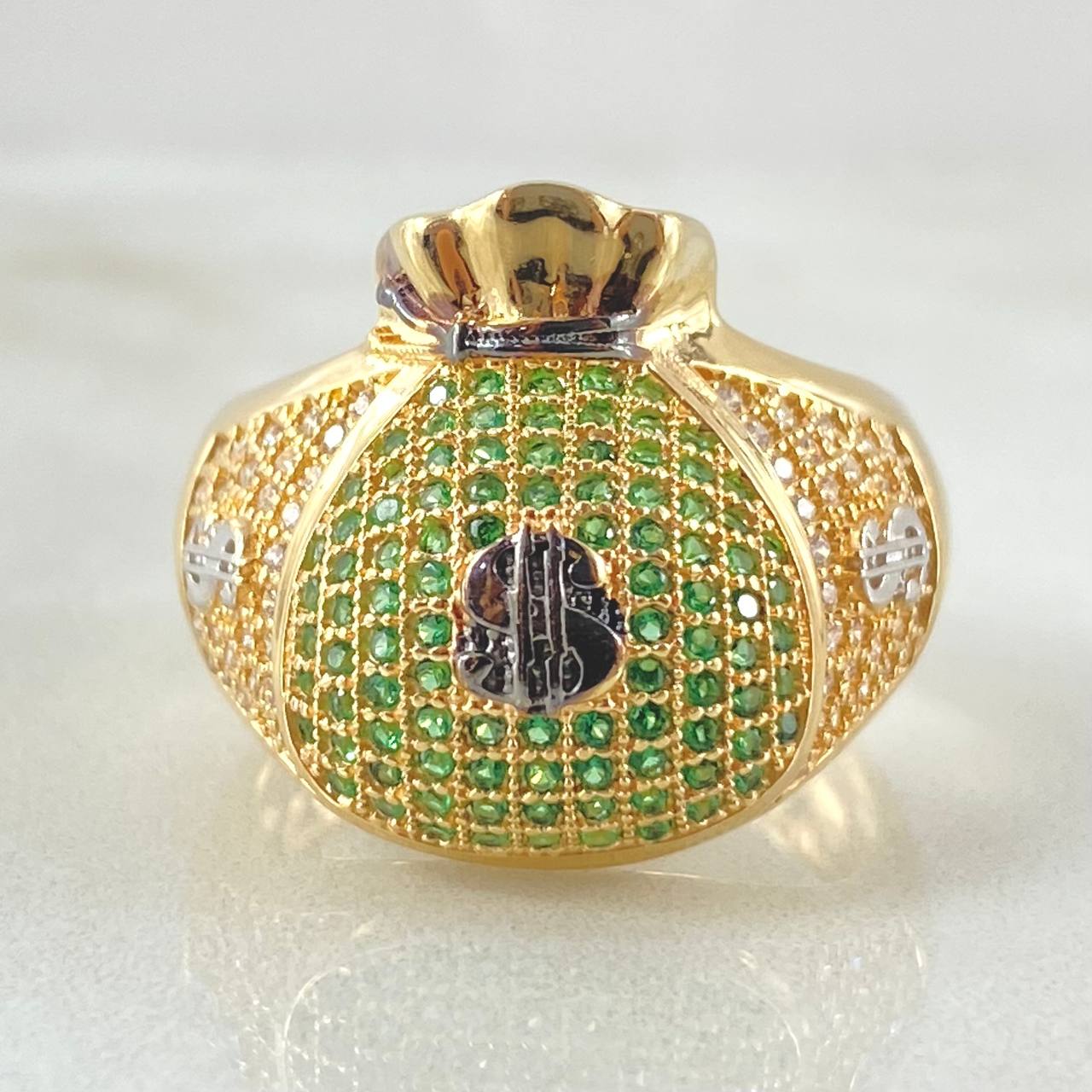 Anillo Bolsa Dinero 9.5gr / T9 / Dos Oros Amarillo Blanco 18K ©