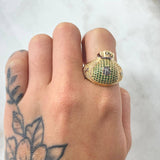 Anillo Bolsa Dinero 9.5gr / T9 / Dos Oros Amarillo Blanco 18K ©