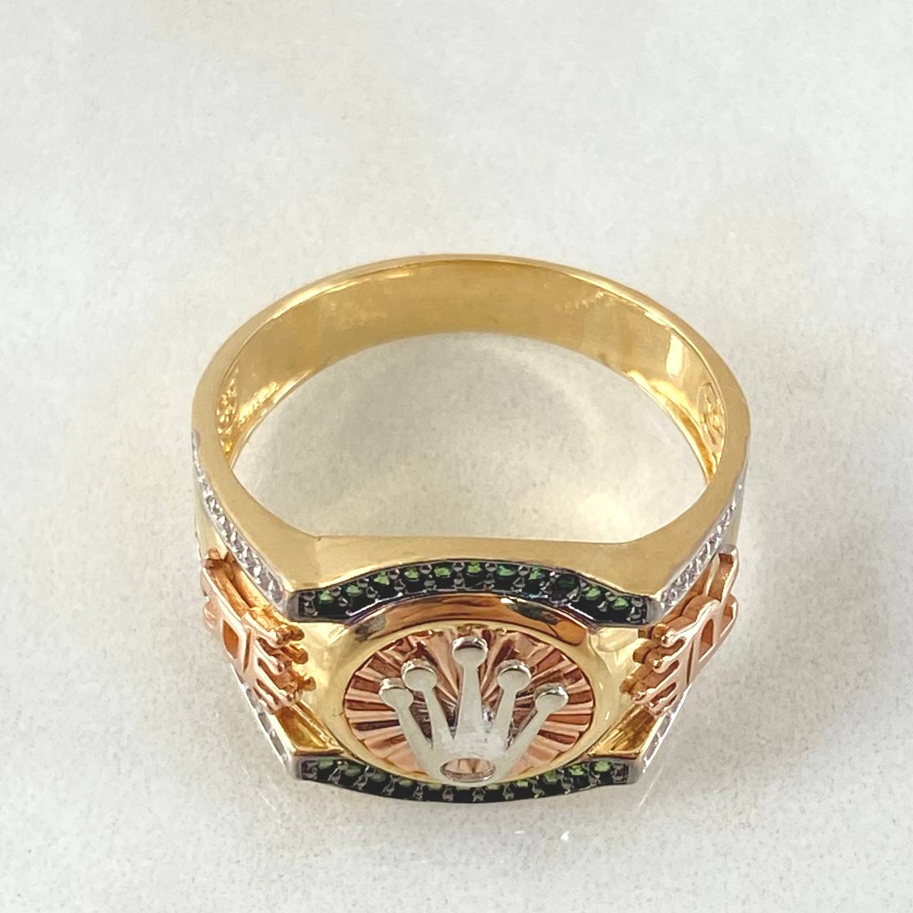 Anillo Corona 7.15gr / T11 / Tres Oros 18K