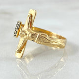 Anillo Cruz Cristo 4.45gr / T9 1/4 / Oro Amarillo 18K