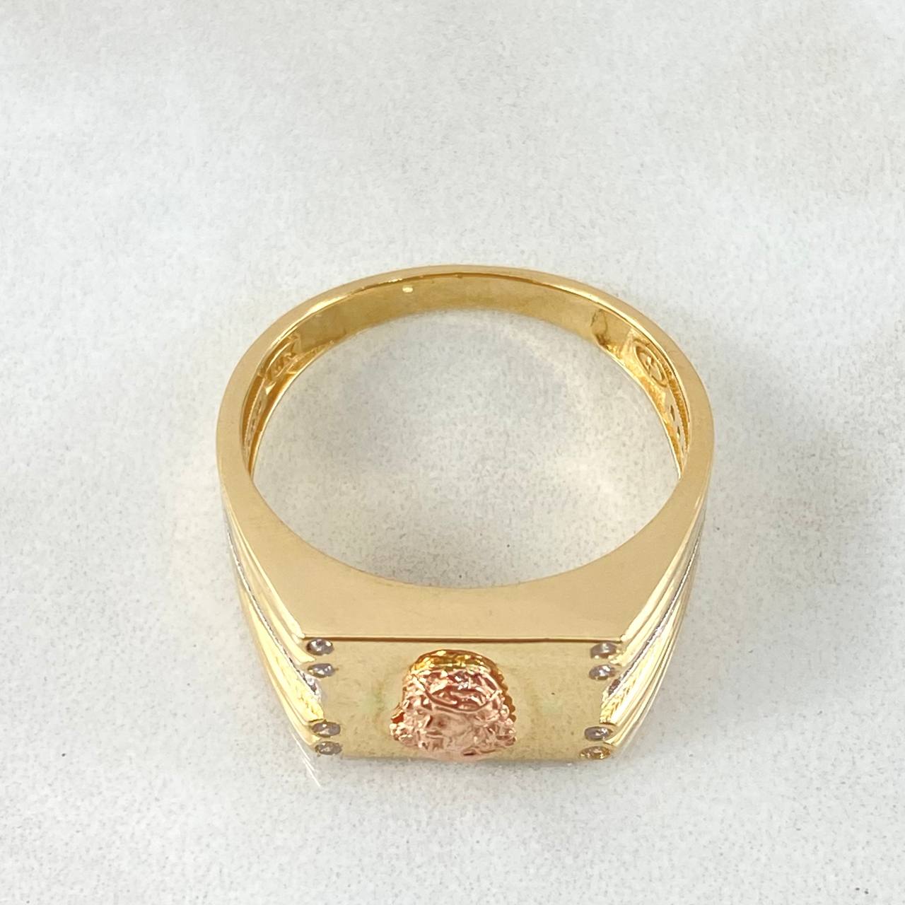 Anillo Rostro Cristo 5.2gr / T10 / Oro Amarillo 18K