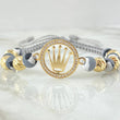 Pulsera Gris Herraje Corona 2.6gr / Oro Amarillo 18K *