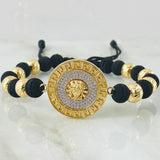 Pulsera Negra Herraje Medusa Tribal 8.8gr / Oro Amarillo 18K ©