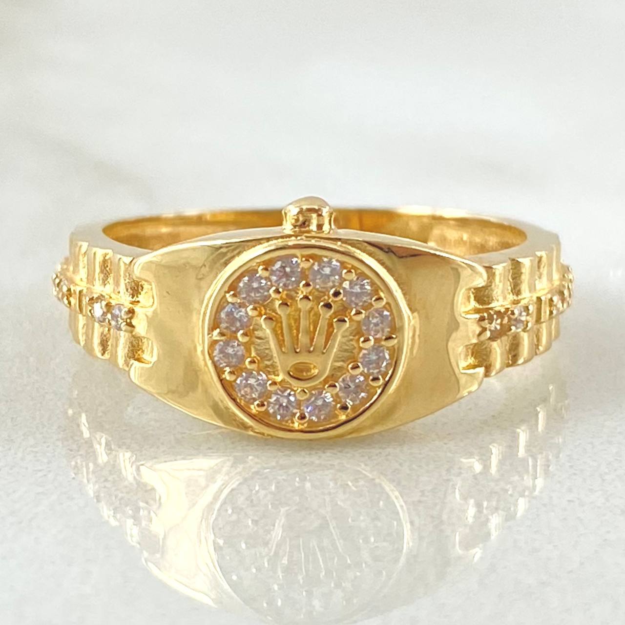 Anillo Correa Corona 3.3gr / T7 / Oro Amarillo 18K