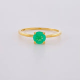 Anillo Solitario Cuatro Garra Esmeraldas 47pts 1.6g / T6 1/4 Oro Amarillo 18K