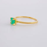 Anillo Solitario Cuatro Garra Esmeraldas 47pts 1.6g / T6 1/4 Oro Amarillo 18K