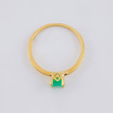 Anillo Solitario Cuatro Garra Esmeraldas 47pts 1.6g / T6 1/4 Oro Amarillo 18K