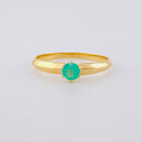 Anillo Solitario Seis Garra Esmeraldas 24pts 1.85g / T6 3/4 Oro Amarillo 18K