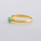 Anillo Solitario Seis Garra Esmeraldas 24pts 1.85g / T6 3/4 Oro Amarillo 18K