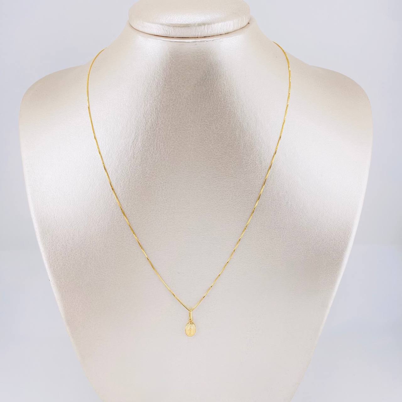 Set Cadena Veneciana + Dije Virgen Milagrosa / 1.35g / 40cm Oro Amarillo 18K
