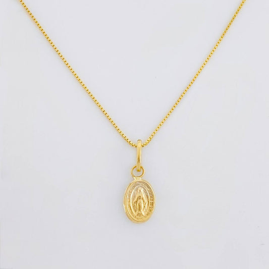 Set Cadena Veneciana + Dije Milagrosa / 1.4g / 45cm Oro Amarillo 18K