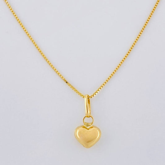 Set Cadena Veneciana + Dije Corazon / 1.25g / 40cm Oro Amarillo 18K