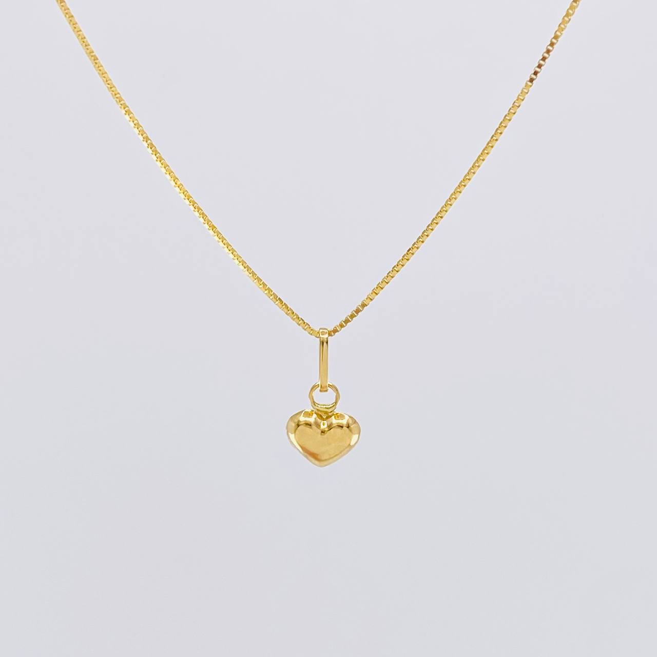 Set Cadena Veneciana + Dije Corazon / 1.45g / 50cm Oro Amarillo 18K