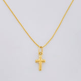 Set Cadena Veneciana + Dije Cruz / 1.45g / 50cm Oro Amarillo 18K