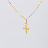 Set Cadena Veneciana + Dije Cruz / 1.25g / 40cm Oro Amarillo 18K