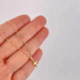 Set Cadena Veneciana + Dije Cruz / 1.25g / 40cm Oro Amarillo 18K