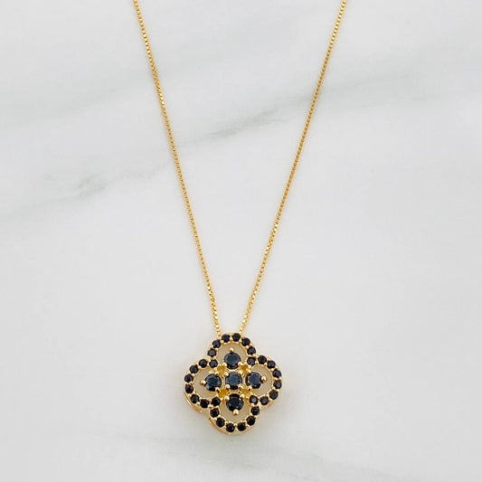 Set Cadena Veneciana + Dije Trebol / 2.4 g / 45.5 cm Oro Amarillo 18K