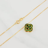 Set Cadena Veneciana + Dije Trebol / 2.4 g / 45 cm Oro Amarillo 18K