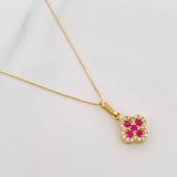 Set Cadena Veneciana + Dije Trebol / 2.1 g / 45 cm Oro Amarillo 18K