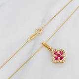 Set Cadena Veneciana + Dije Trebol / 2.15 g / 45 cm Oro Amarillo 18K