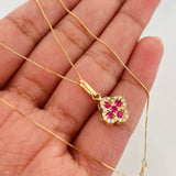 Set Cadena Veneciana + Dije Trebol / 2.15 g / 45 cm Oro Amarillo 18K