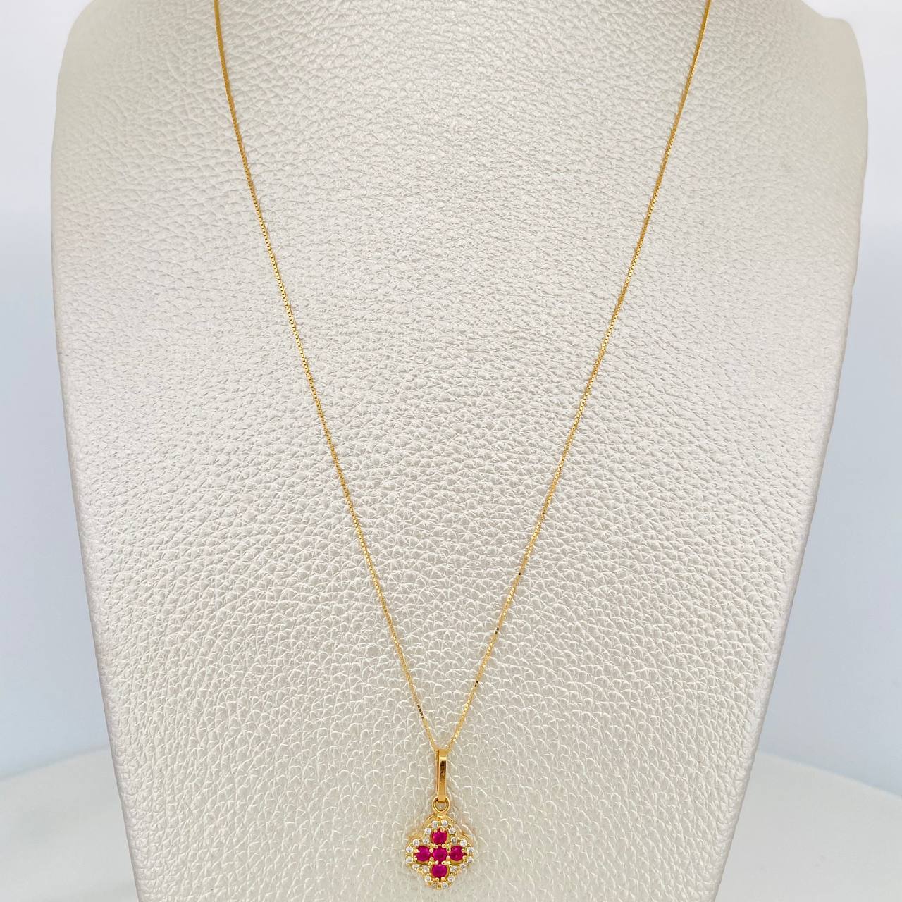 Set Cadena Veneciana + Dije Trebol / 2.15 g / 45 cm Oro Amarillo 18K