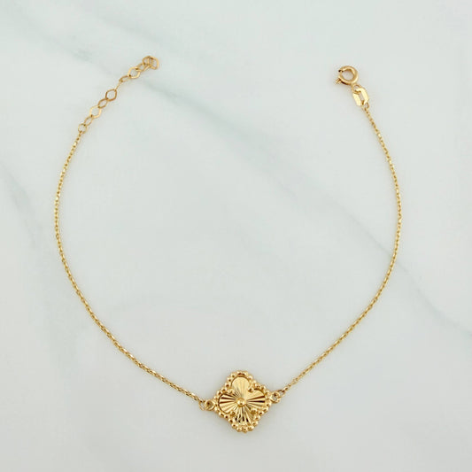 Pulso Modulable Aro Seguido Trebol 1.9 g / 18 cm - 20.5 cm / 0.7 mm Oro Amarillo 18K