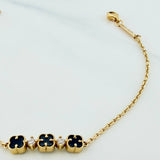 Pulso Modulable Aro Seguido Trebol 2.5 g / 17.3 cm - 18.5 cm / 0.7 mm Oro Amarillo 18K
