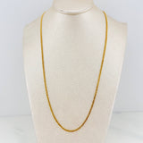 Cadena Cubana Reticulada 2.4 g / 50.5 cm / 1.3 mm Oro Amarillo 18K